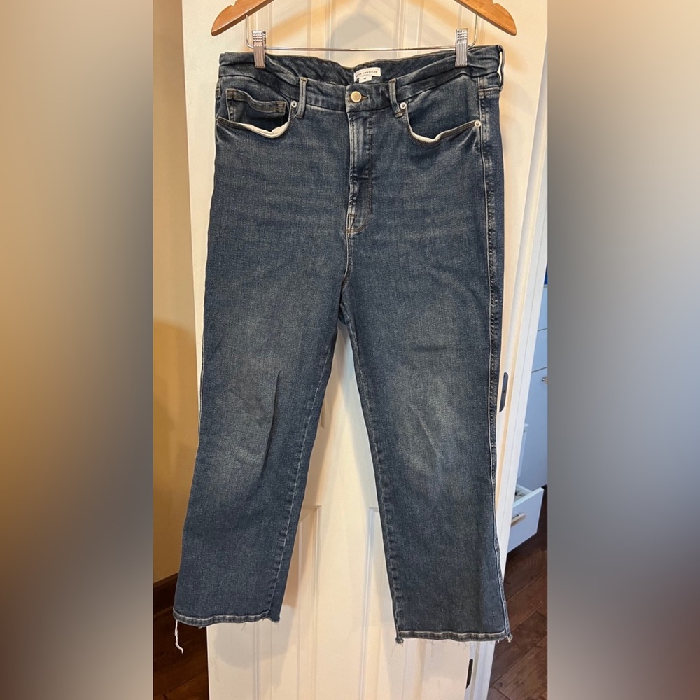 Good American Good Curve Straight Jeans size 16 Plus Indigo522, worn/washed once